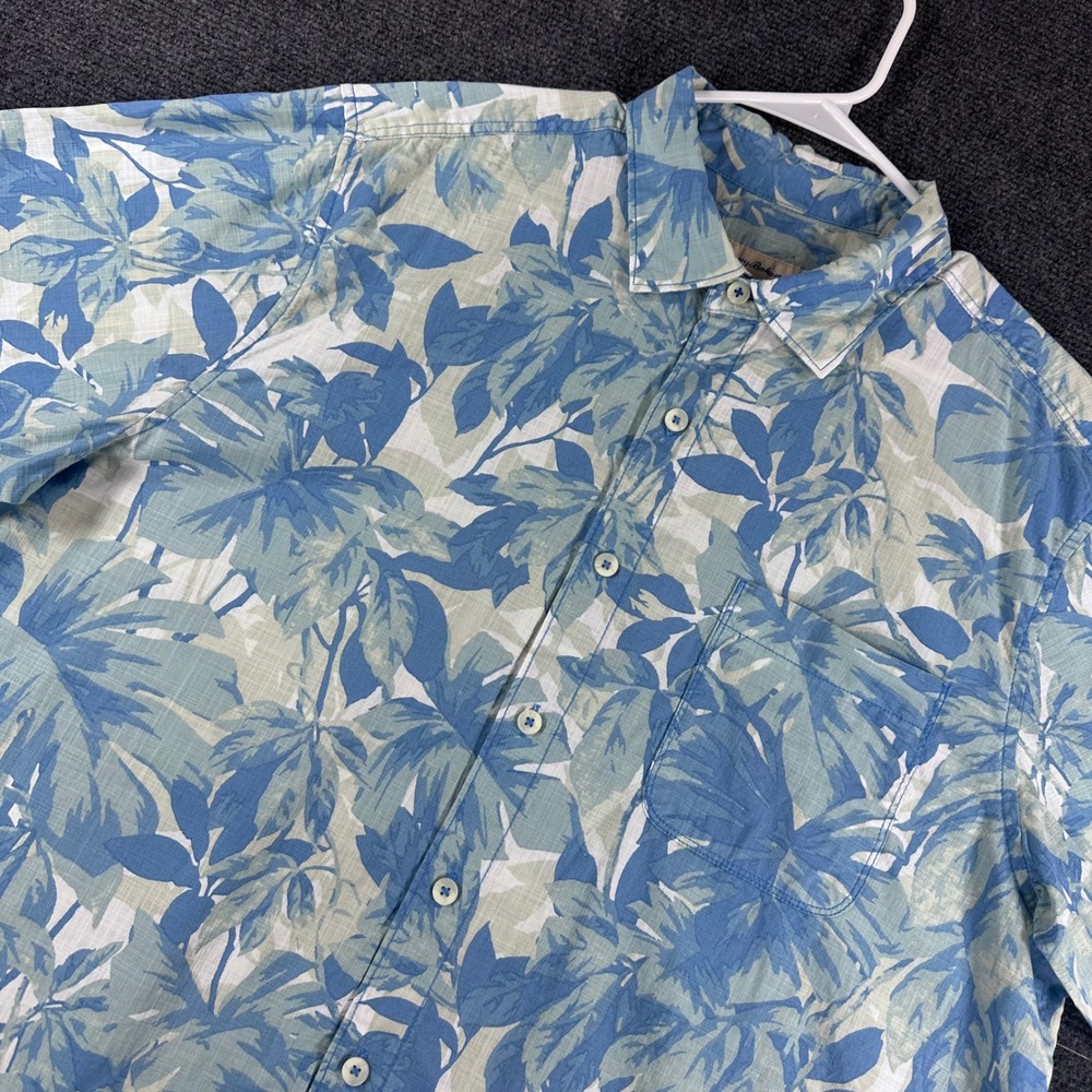 Tommy Bahama Button Down Mens XL Extra Large Blue Tropical Palm Leaf Shirt